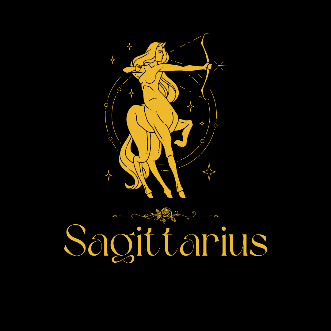 The zodiac sign and symbol of Sagittarius showing an Archer - a Centaur drawing a bow