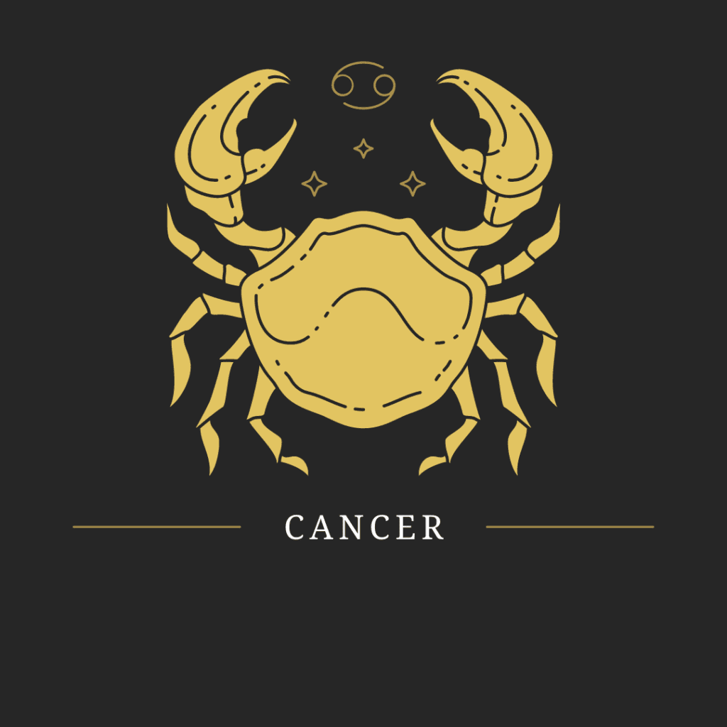 cancer zodiac sign showing the crab symbol