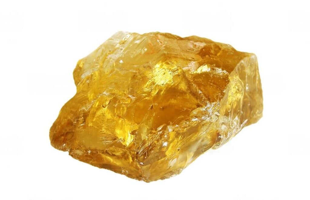 Citrine gemstone with deep yellow color