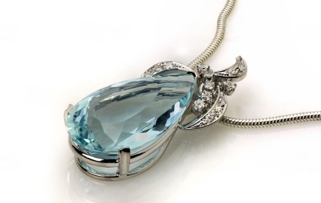 Blue Topaz amulet with Silver casing