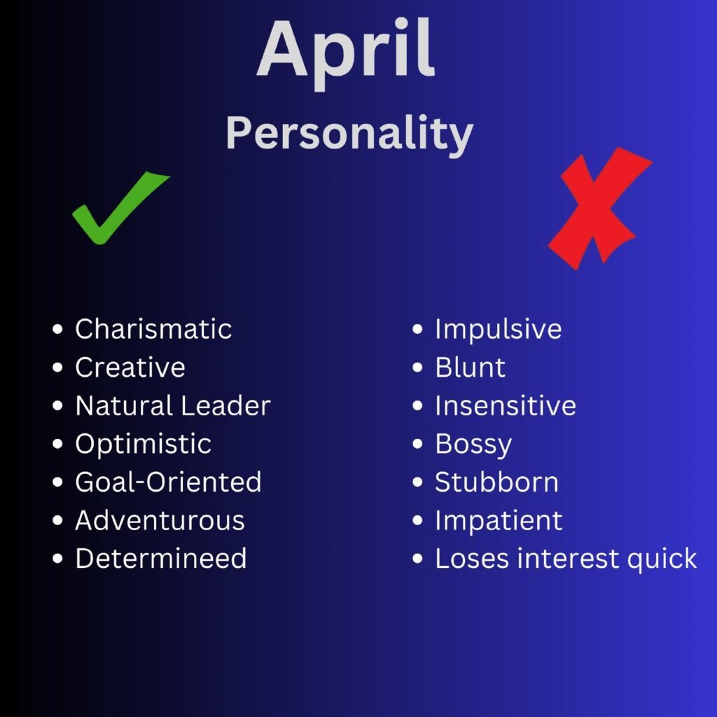 April personality based on zodiac sign, both positive and negative traits