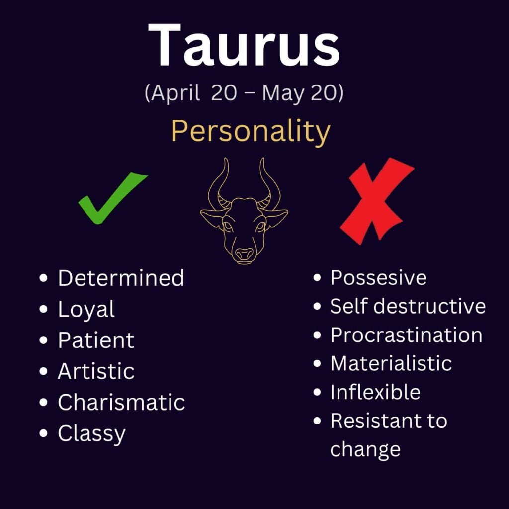May born Taurus personality traits, both negative and positive traits